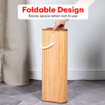Load image into Gallery viewer, Rioware Bamboo laundry bag basket for clothes with lid toy storage organiser box foldable Square Home Organizer and Storage | Eco Friendly | Compact and Easy to carry Dark Brown