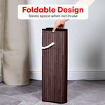 Load image into Gallery viewer, Rioware Bamboo laundry bag basket for clothes with lid toy storage organiser box foldable Square Home Organizer and Storage | Eco Friendly | Compact and Easy to carry Dark Brown