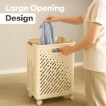 Load image into Gallery viewer, Laundry Magic Mover Foldable Laundry Basket With Wheels & Handles Extra Large