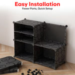 Load image into Gallery viewer, Shoe Rack Organizer 12 Pair 6 Shelves Black