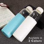 Load image into Gallery viewer, Riobuzz Borosilicate Glass Water Bottle With Silicone Sleeve 550 ml Blue