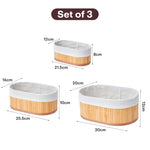 Load image into Gallery viewer, RIOWARE Natural Bamboo Storage Rectangular Basket Bins Organizer, Pack of 3