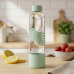 Load image into Gallery viewer, Purifa Pro Borosilicate Glass Water Bottle With Silicon Sleeve 750ml Blue