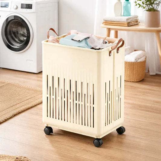 Foldable Laundry Basket With Wheels & Handles Extra Large