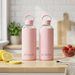 Load image into Gallery viewer, Aquashot Borosilicate Glass Water Bottle With Silicon Sleeve 750ml Black