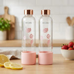 Load image into Gallery viewer, Purifa Borosilicate Glass Water Bottle With Silicon Sleeve 750ml Green