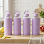 Load image into Gallery viewer, Aquashot Borosilicate Glass Water Bottle With Silicon Sleeve 750ml Black