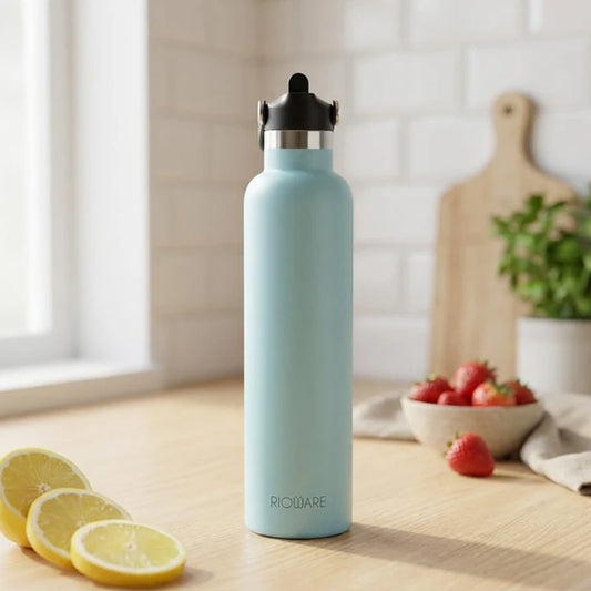 Riotuff Insulated Stainless Steel Leak Proof Water Bottle 24 Hours Hot And Cold 1 Ltr Blue