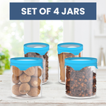 Load image into Gallery viewer, Borosilicate Round Glass Jar Set For Kitchen Storage Set Of 4 (400ml*2+800ml*2)