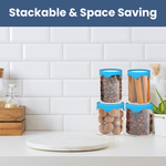 Load image into Gallery viewer, Borosilicate Round Glass Jar Set For Kitchen Storage Set Of 4 (400ml*2+800ml*2)