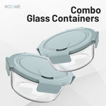 Load image into Gallery viewer, Glass Airtight Container Set 400ml +650ml Set of 02 Transparent