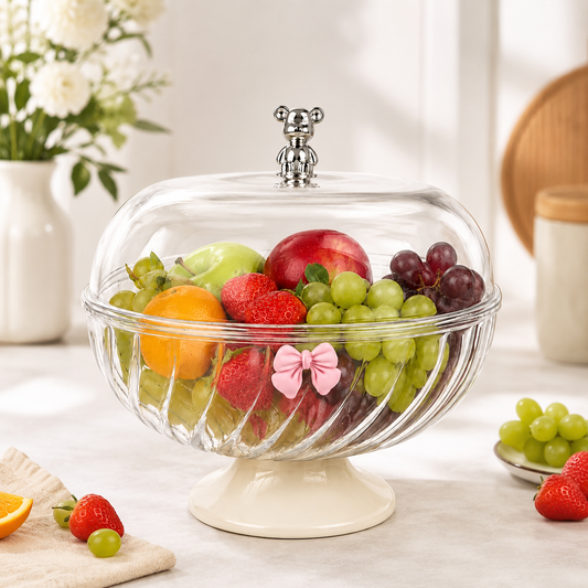 Fruit Storage Bowl with Lid & Drain