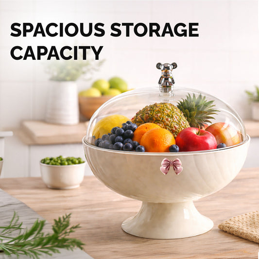 Covered Fruit Storage Bowl with Drain System