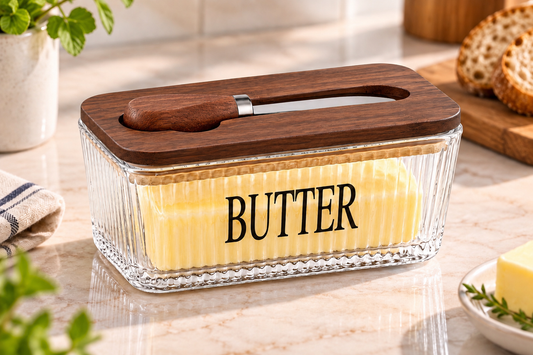 Butter Storage Box with Spreader Knife Rectangular