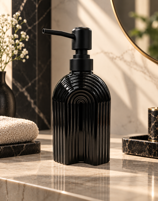 Modern Black Ceramic Soap Dispenser