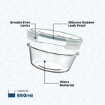 Load image into Gallery viewer, Glass Airtight Container Set 400ml +650ml Set of 02 Transparent