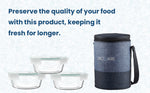 Load image into Gallery viewer, Premium Glass Lunch Box Round Set of 3 400ml each