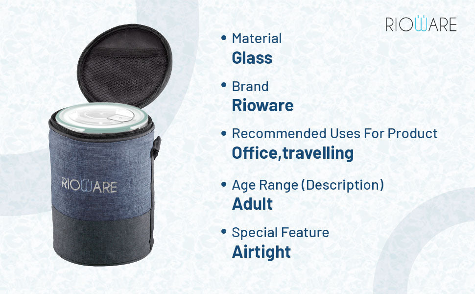 Premium Glass Lunch Box Round Set of 3 400ml each