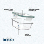 Load image into Gallery viewer, Borosilicate Glass Lunch Box Square Set Of 3 320ml