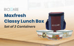 Load image into Gallery viewer, Borosilicate Glass Lunch Box Square Set Of 3 320ml