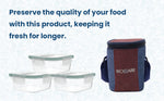 Load image into Gallery viewer, Borosilicate Glass Lunch Box Square Set Of 3 320ml