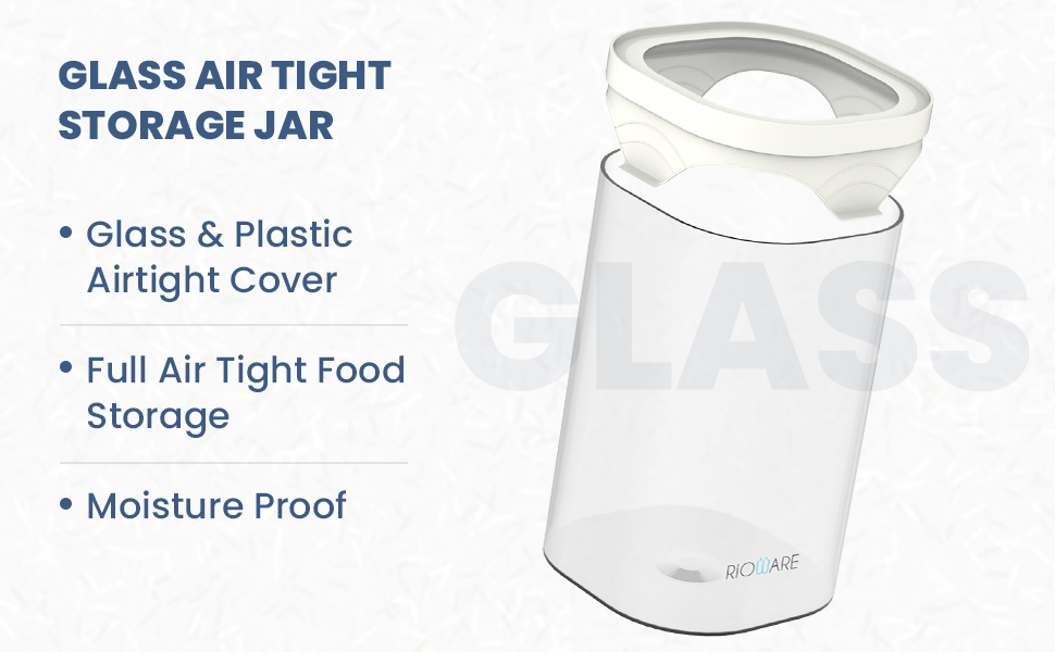 Borosilicate Square Glass Jar Set For Kitchen Storage Set Of 4 (450ml*2+1000 ml*2)