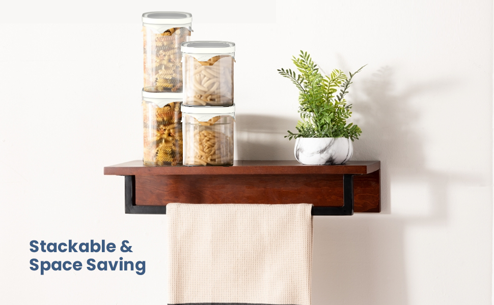Borosilicate Square Glass Jar Set For Kitchen Storage Set Of 4 (450ml*2+1000 ml*2)