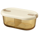 Load image into Gallery viewer, Rioware Slim High Microwave Safe Office Two Compartment Lunch Box Set | Borosilicate Glass | Safety Lock Airtight Tiffin Containers 750ml | Transparent,
