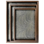Load image into Gallery viewer, Serving Wooden Trays  Gray Marble Set of 3
