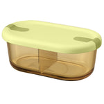 Load image into Gallery viewer, Rioware Slim High Microwave Safe Office Two Compartment Lunch Box Set | Borosilicate Glass | Safety Lock Airtight Tiffin Containers 750ml | Transparent,
