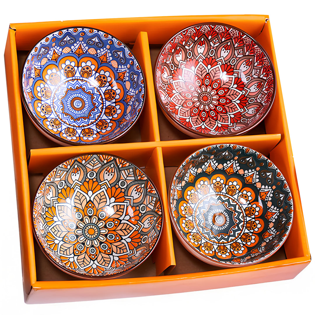 Rioware, Cream,250ML Ceramic Bowl Set of 4 Dishwasher & Microwave Safe Bowl for Serving Snacks, Rice, Dal, Fruits, Salad | Perfect for Christmas Gift | New Year Gift & Daily Use