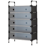 Load image into Gallery viewer, Rioware Shoe Rack Organizer/Multi-Purpose Steel 5 Layers Portable and Folding Shoe Rack (Transparent)
