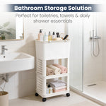 Load image into Gallery viewer, Rioware 3 Tier Slim Storage Trolley with Wheels &amp; Top Lid | Plastic Rolling Organizer Cart for Home, Office, Bedroom, Kitchen, Bathroom, Laundry | Space Saver Plastic Rack
