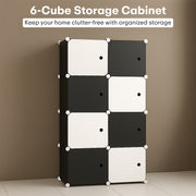 Wardrobe Organizer 6 Shelves -Black and White