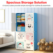 Wardrobe Organizer 6 Shelves - Blue