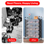 Load image into Gallery viewer, Rioware Shoe Rack Organizer/Multi-Purpose Steel 5 Layers Portable and Folding Shoe Rack (Transparent)
