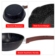 Mini Tadka Pan Durable Food-Grade 16cm Black