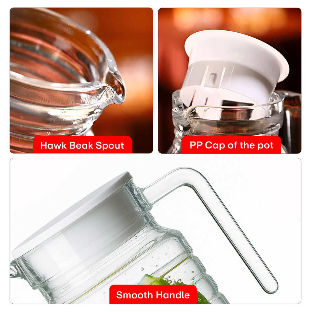 Striped Glass Jug 1000 Ml