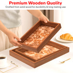 Load image into Gallery viewer, Rioware Wooden Trays Enamel Coated Set of 3
