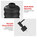Load image into Gallery viewer, Rioware Outdoor Living Liquid Soap Dispenser, 300ml, Multipurpose Refillable Plastic Pump for Hand Wash, Dish Wash, Shampoo, Kitchen, Bathroom, and Household Use Pack of 1, Round Black

