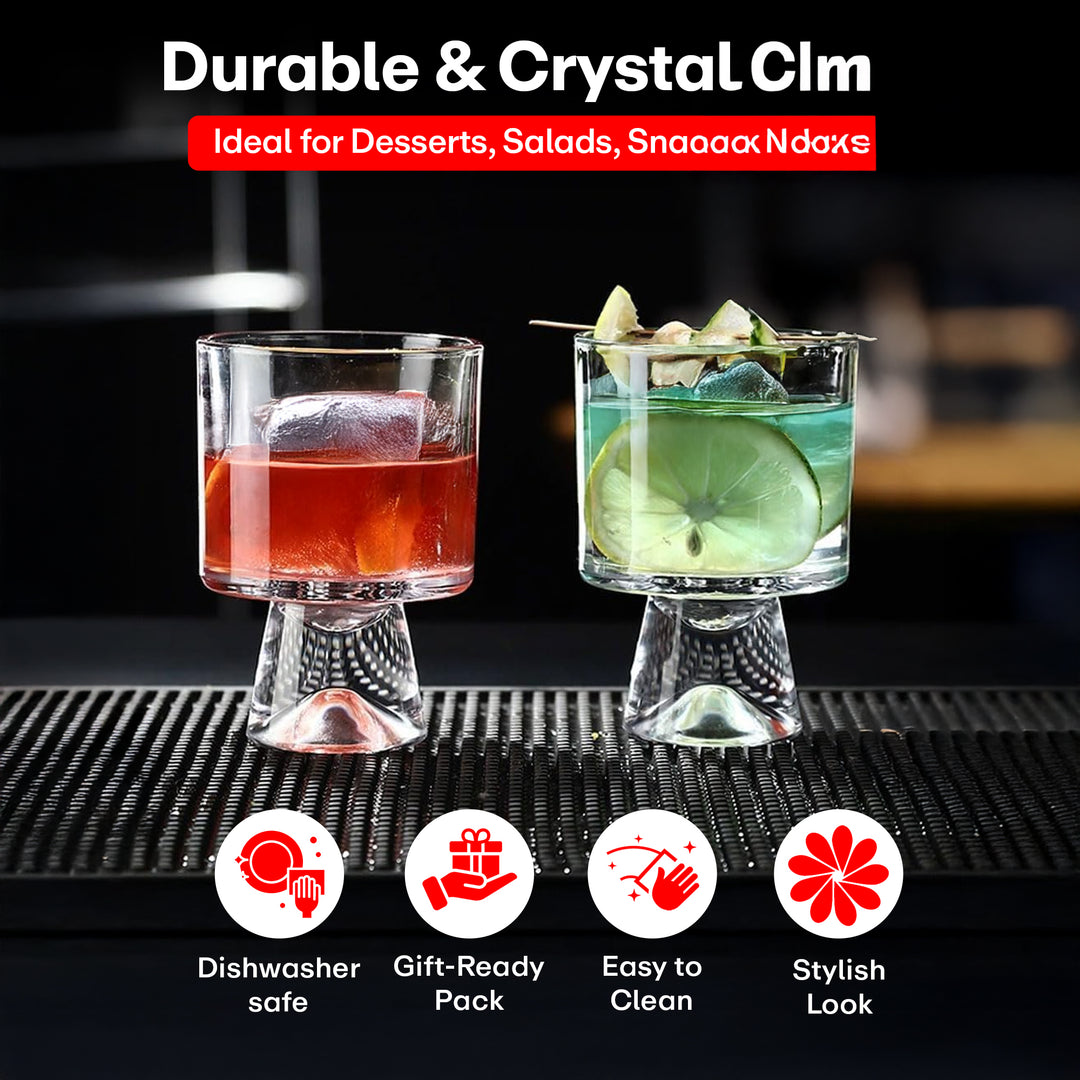 Rioware,230ml 6pc Vision Transparent Large Glass Set | Borosilicate Glass Tumblers for Drinking Water, Cold Drinks | Flame Proof, Microwave & Dishwasher Safe | for Daily use & Gifting without Stripes