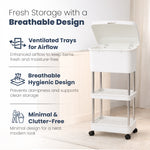 Load image into Gallery viewer, Rioware 3 Tier Slim Storage Trolley with Wheels &amp; Top Lid | Plastic Rolling Organizer Cart for Home, Office, Bedroom, Kitchen, Bathroom, Laundry | Space Saver Plastic Rack
