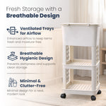 Load image into Gallery viewer, Rioware 3 Tier Slim Storage Trolley with Wheels &amp; Top Lid | Plastic Rolling Organizer Cart for Home, Office, Bedroom, Kitchen, Bathroom, Laundry | Space Saver Plastic Rack
