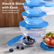 Stackable Glass Bowl Set of 5