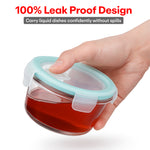 Load image into Gallery viewer, Rioware Borosilicate Glass Containers with Lids, 3 pcs Set, 400ml, 650 ml &amp;1000ml, Kitchen, Microwave, Oven &amp; Freezer Safe, Baking Dish, Rectangle, Baking Tray, Scratch Resistant, round

