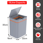 Load image into Gallery viewer, Rioware Smart Dustbin for Home - 13 L Hanging Waterproof Touchless Sensor Dustbin with Lid, Waste Bin Trash Can for Kitchen Cabinet, Bathroom, Battery Operated (Grey)
