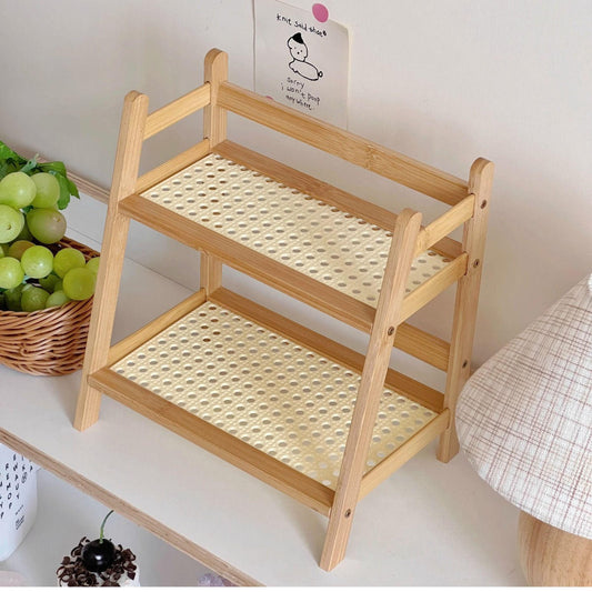 Bamboo Tier Organizer Rack