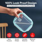Load image into Gallery viewer, Rioware Borosilicate Glass Containers with Lids, 3 pcs Set,(410 + 700 + 1050) Ml, Kitchen, Microwave, Oven &amp; Freezer Safe, Baking Dish, Rectangle, Baking Tray, Scratch Resistant,
