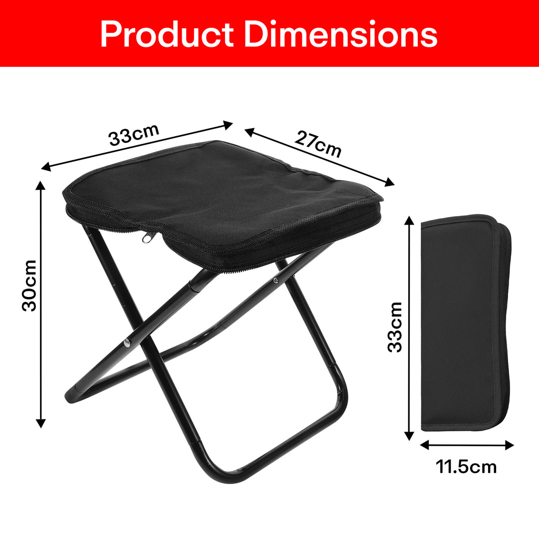 Rioware Folding Stool 110Kg, with Brown Color, Mini Outdoor Camping Stool, Portable Small,Lightweight Hunting Seat with Zippered Carrying Bag, Folding Slacker Chairs for Fishing Travelling Picnics