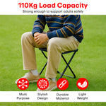 Load image into Gallery viewer, Rioware Folding Stool 110Kg, with Brown Color, Mini Outdoor Camping Stool, Portable Small,Lightweight Hunting Seat with Zippered Carrying Bag, Folding Slacker Chairs for Fishing Travelling Picnics
